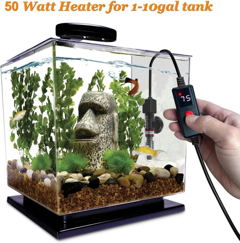 PULACO 50 Watt Small Aquarium Betta Heater for 1-10 Gallon Tank - Image 2